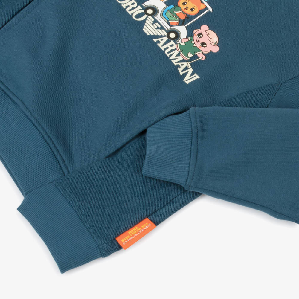 Emporio Armani-Boys Manga Bear Navy Sweatshirt | Childrensalon Outlet