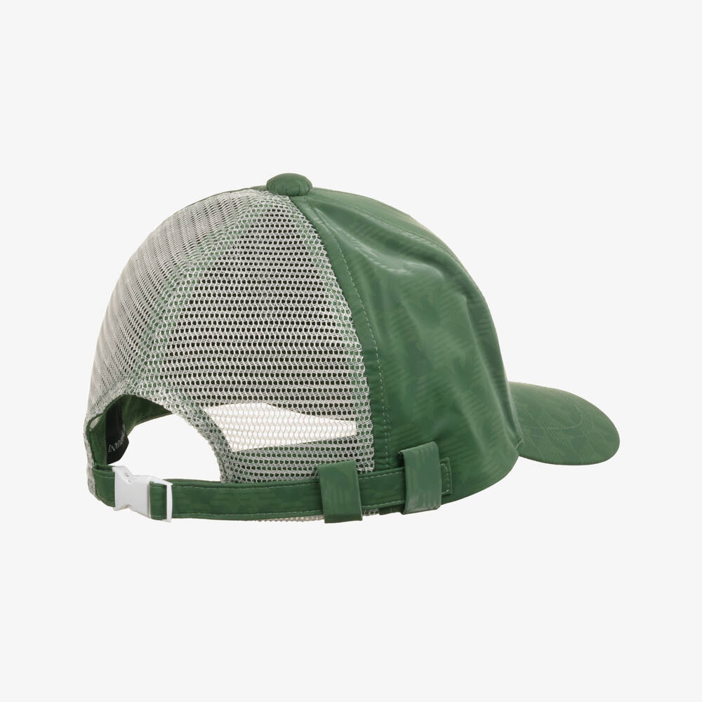 Emporio Armani-Boys Mesh-Back Green Logo Hat | Childrensalon Outlet