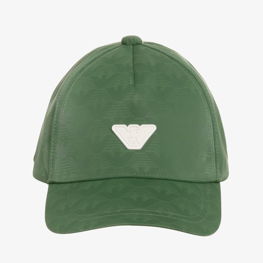 Emporio Armani-Boys Mesh-Back Green Logo Hat | Childrensalon Outlet