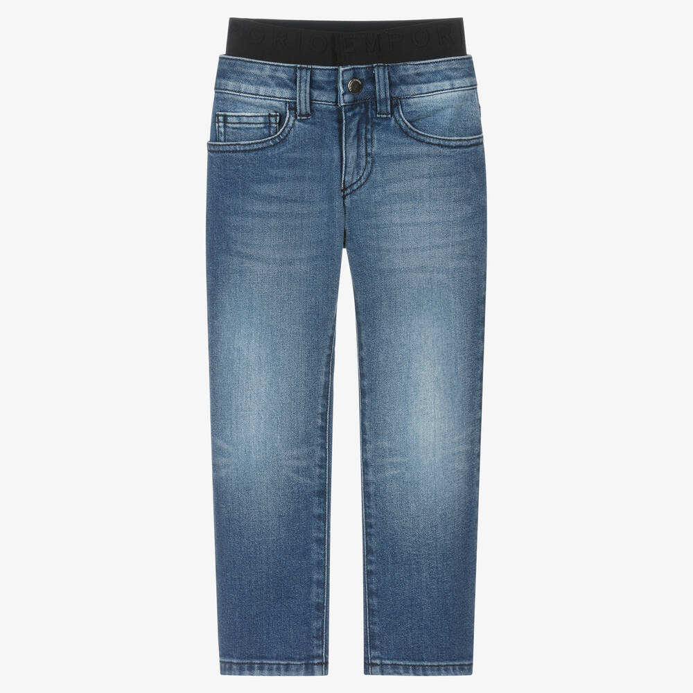 Emporio Armani - Boys Mid-Blue Denim Skinny Jeans | Childrensalon