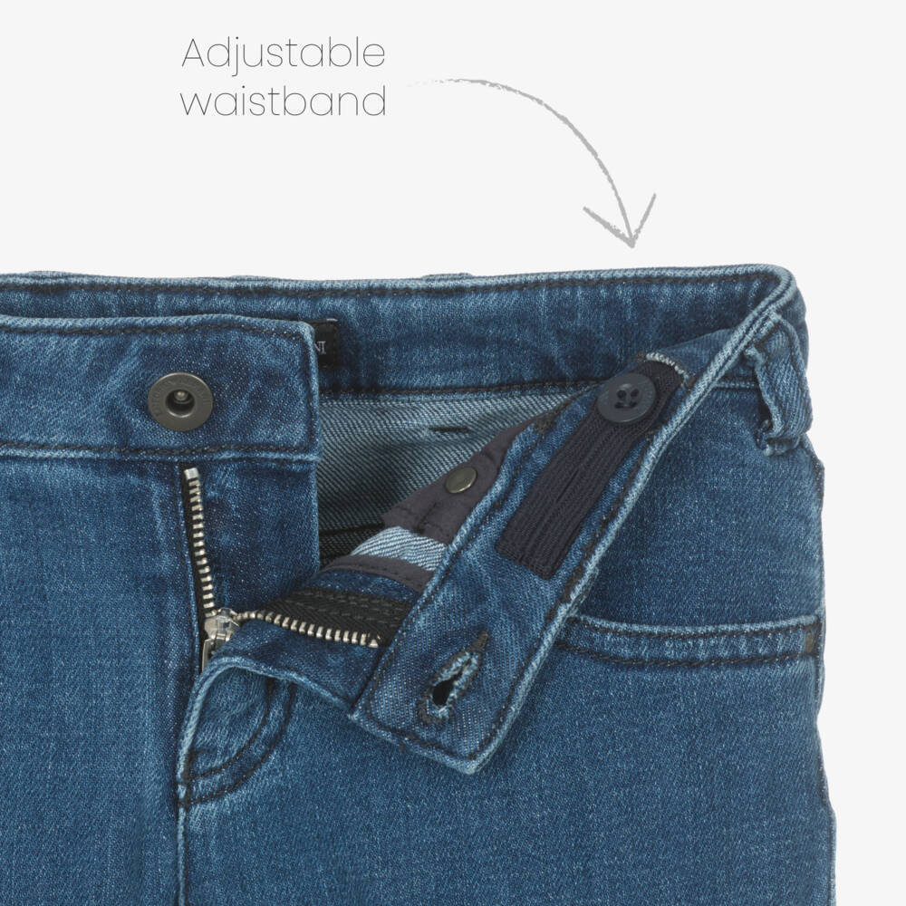 Emporio Armani-Boys Mid-Blue Straight Denim Trousers | Childrensalon Outlet