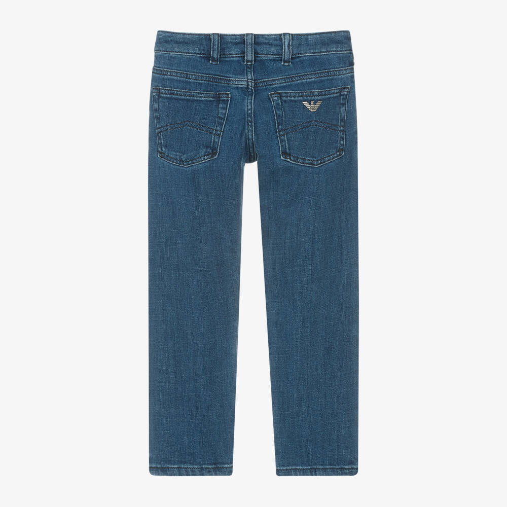Emporio Armani-Boys Mid-Blue Straight Denim Trousers | Childrensalon Outlet