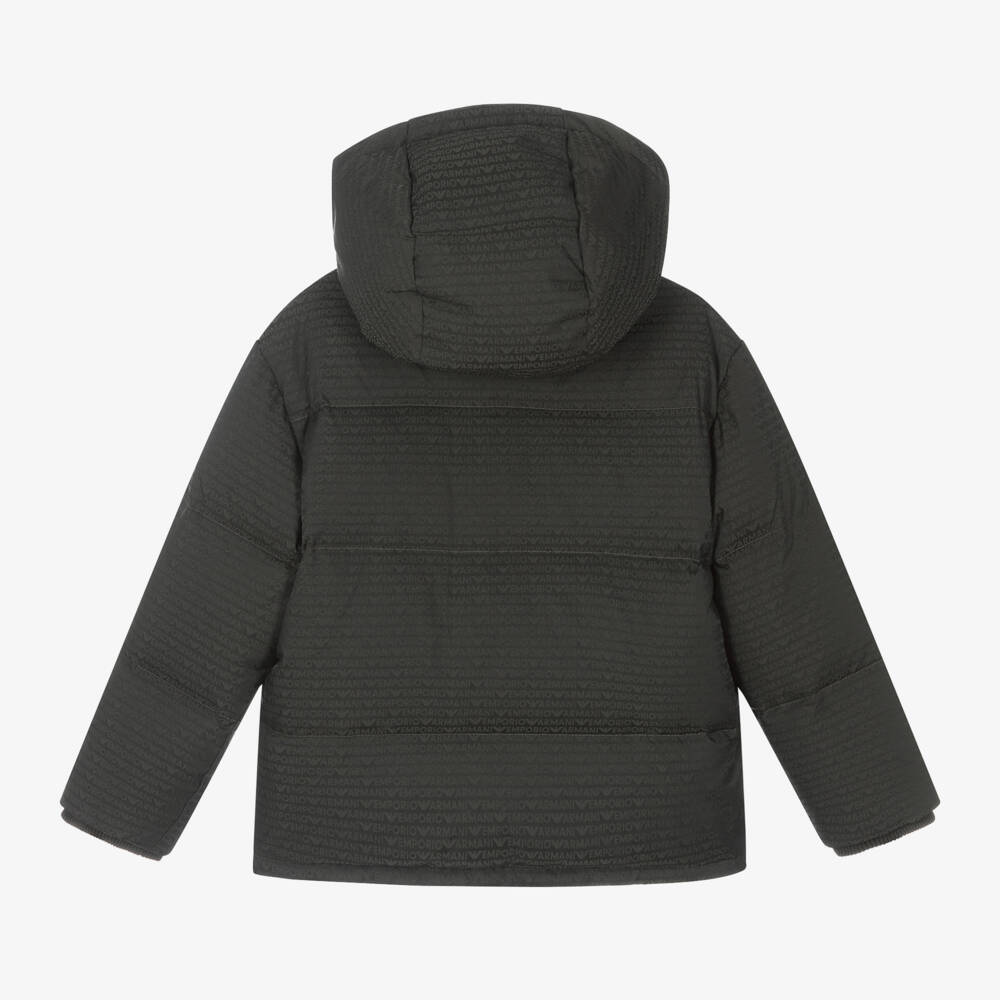 Emporio Armani-Куртка-пуховик хаки для мальчиков | Childrensalon Outlet