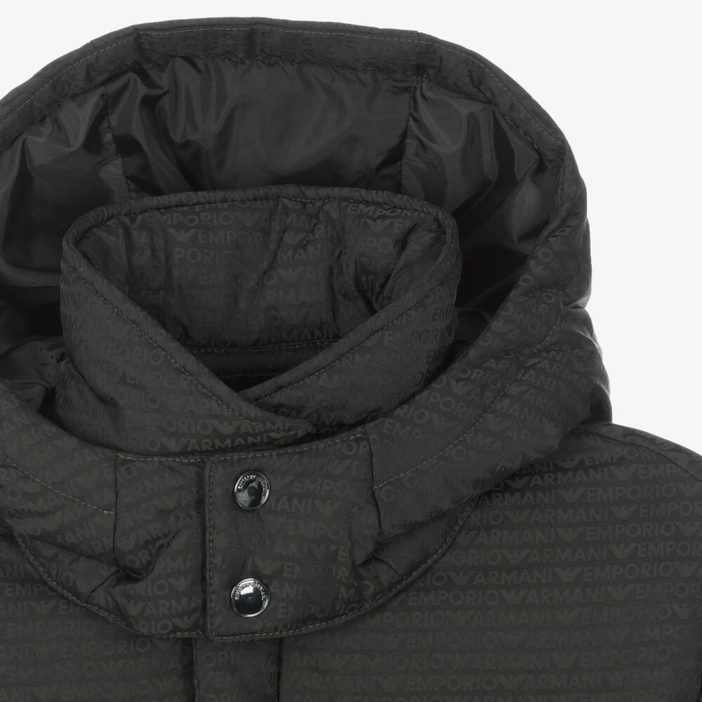 Emporio Armani-Куртка-пуховик хаки для мальчиков | Childrensalon Outlet