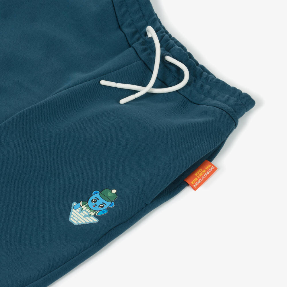 Emporio Armani-Boys Navy Bear Logo Shorts | Childrensalon Outlet