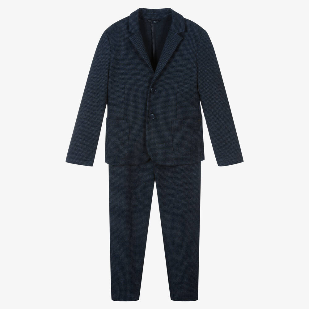 Emporio Armani - Hahnentritt-Anzug Navyblau/Schwarz | Childrensalon