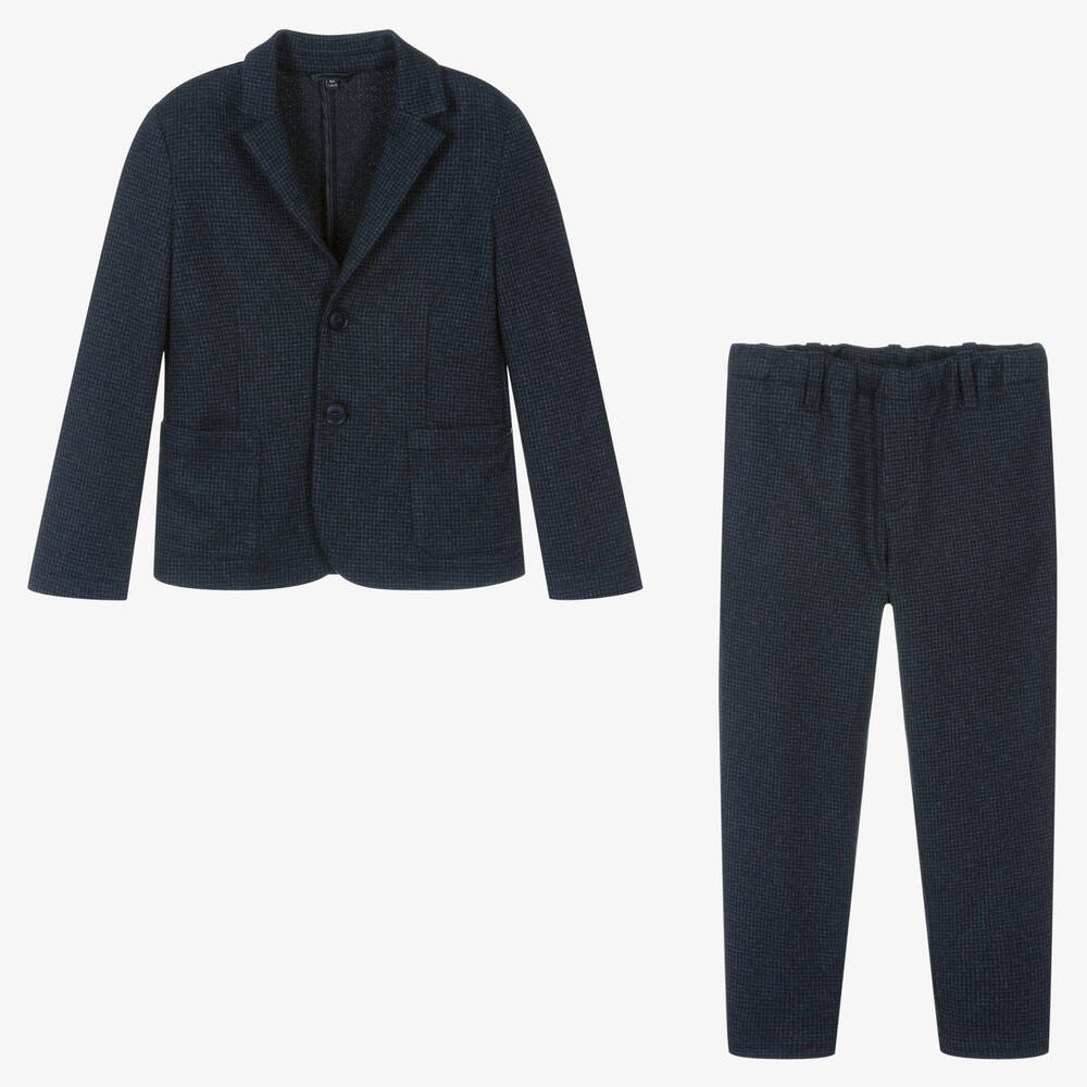 Emporio Armani-Сине-черный костюм в гусиную лапку | Childrensalon Outlet