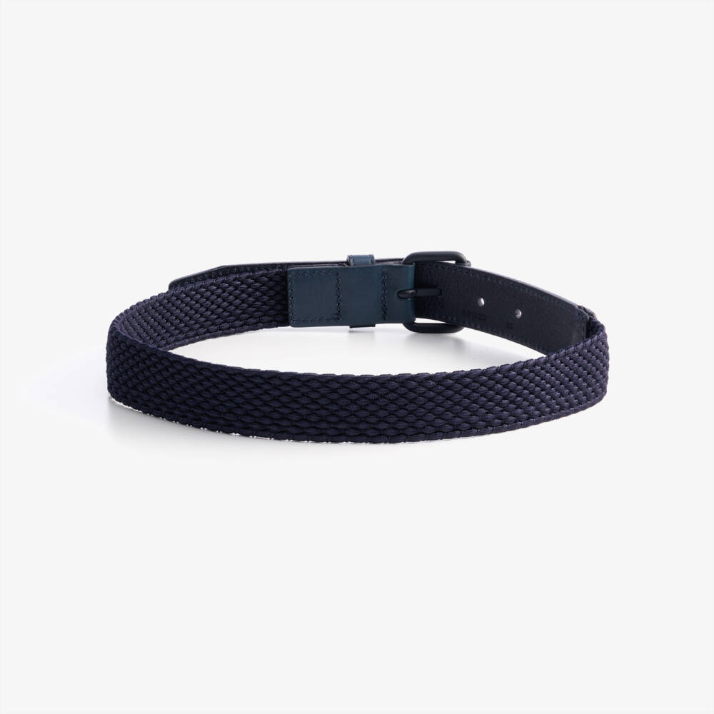 Emporio Armani-Boys Navy Blue Braided Belt | Childrensalon Outlet