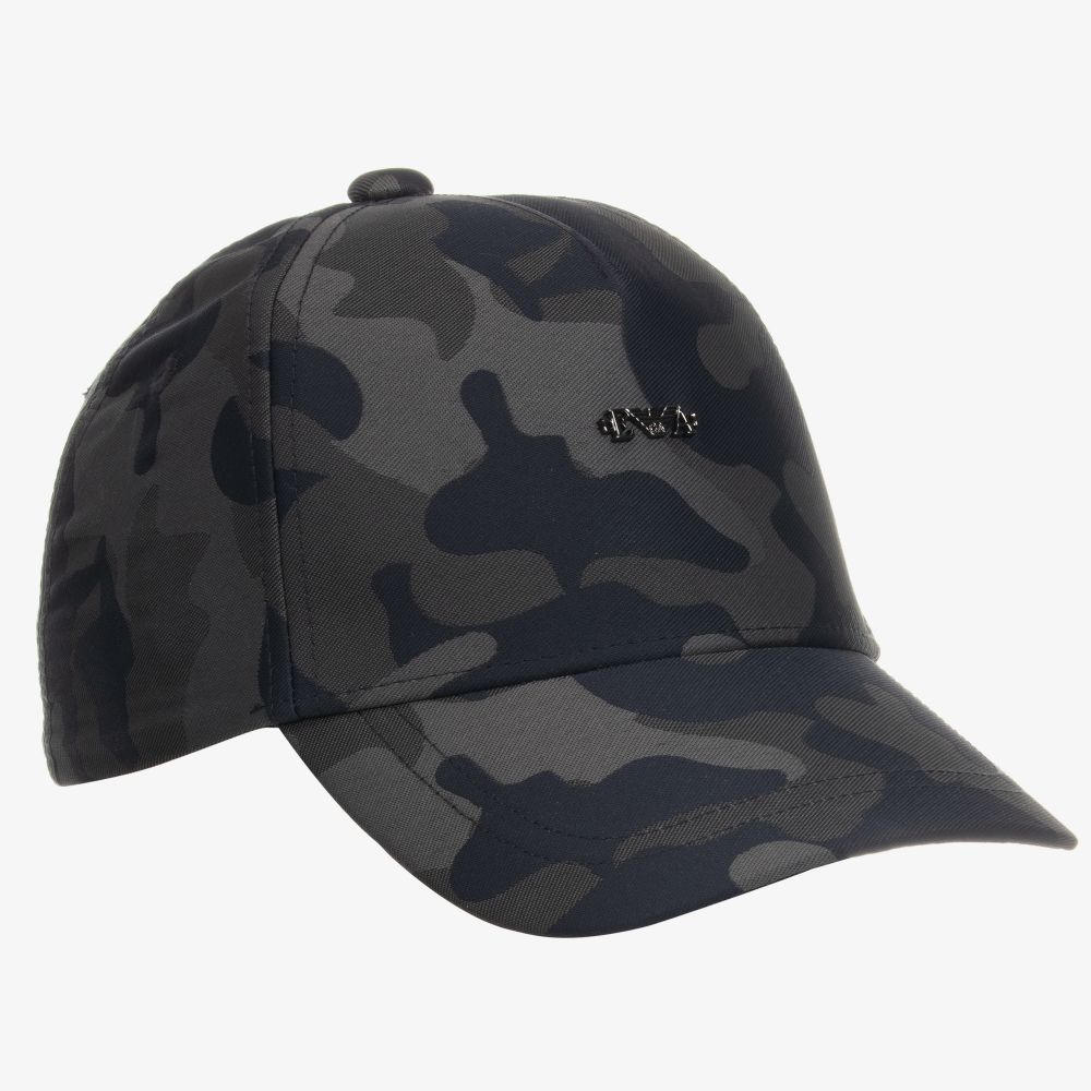 Emporio Armani - Casquette camouflage bleu marine Garçon | Childrensalon