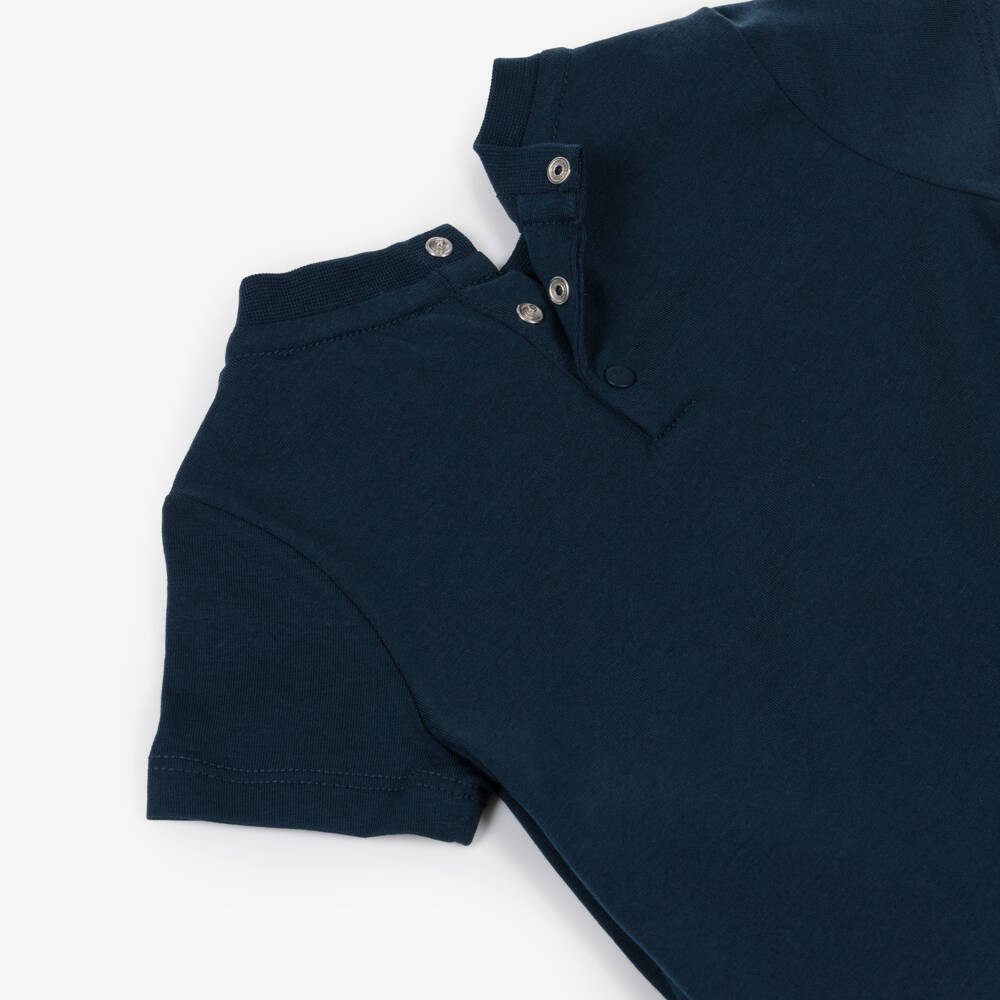 Emporio Armani-Boys Navy Blue Cotton Baseball Print T-shirt | Childrensalon Outlet