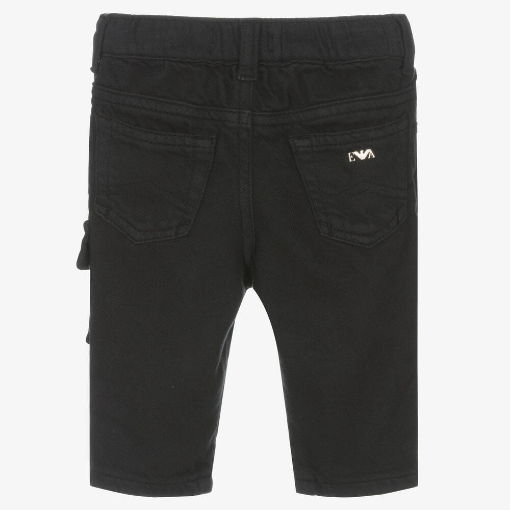 Emporio Armani-Boys Navy Blue Cotton Cargo Trousers | Childrensalon Outlet