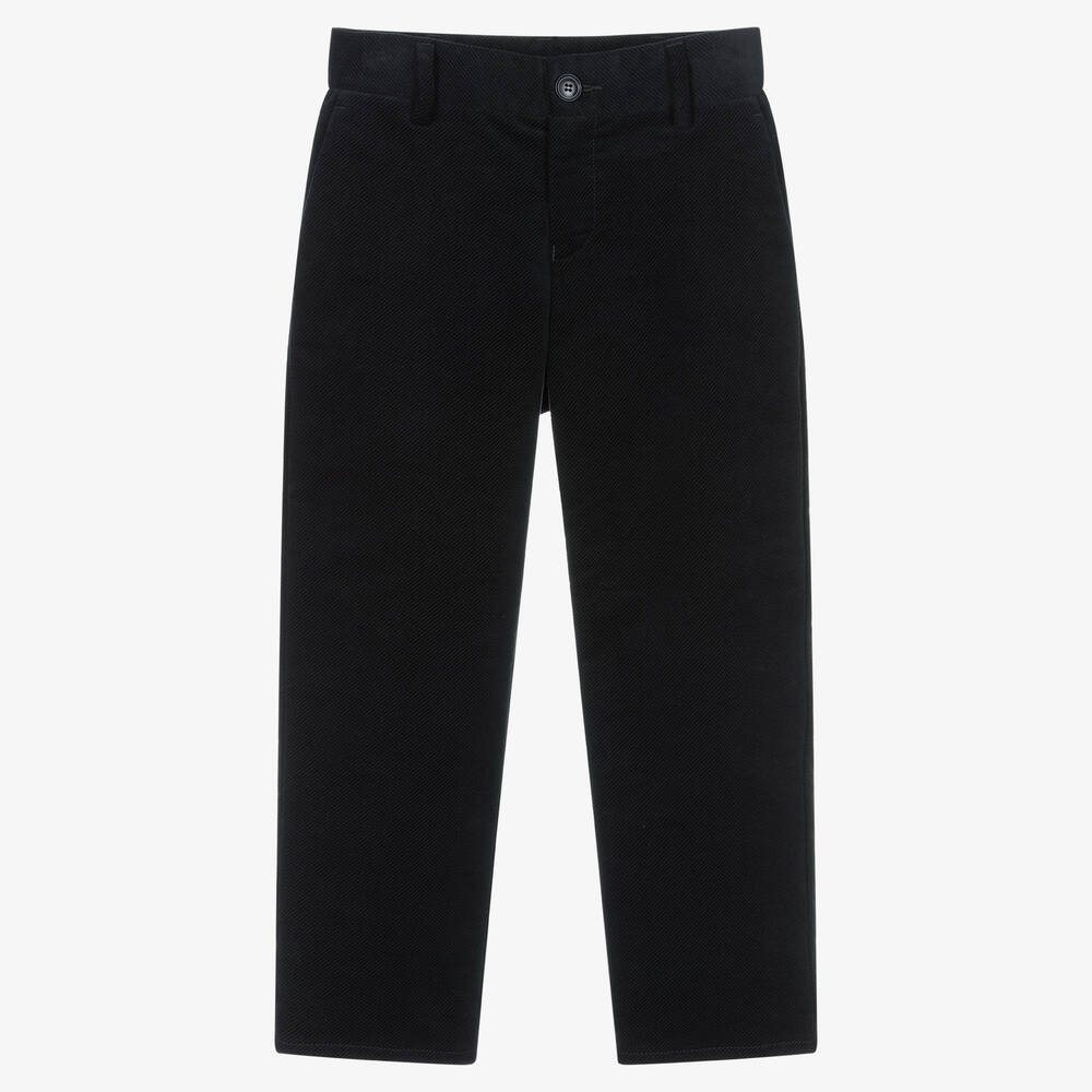 Emporio Armani-Синие брюки из хлопкового вельвета для мальчиков | Childrensalon Outlet