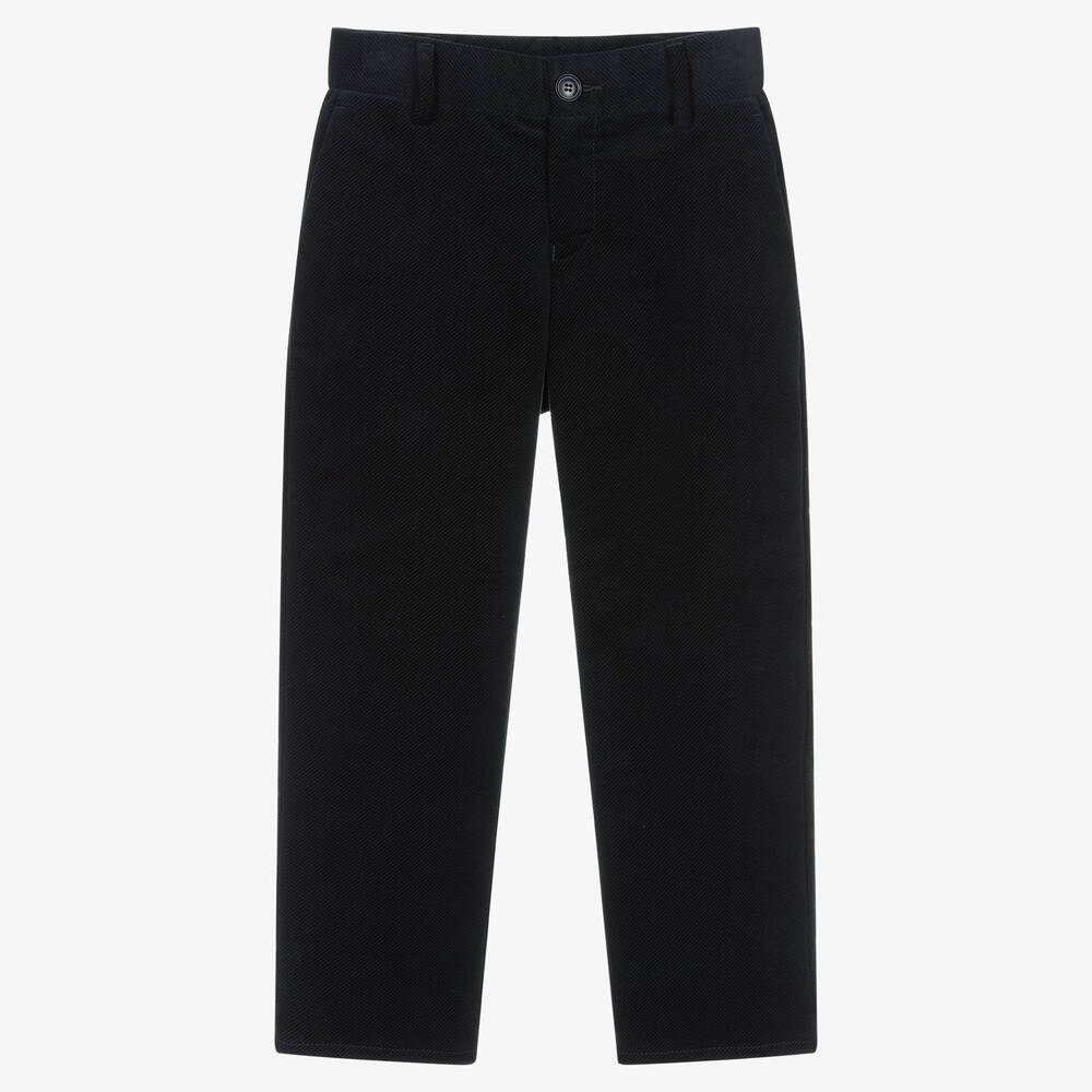 Emporio Armani - Pantalon bleu en velours côtelé | Childrensalon