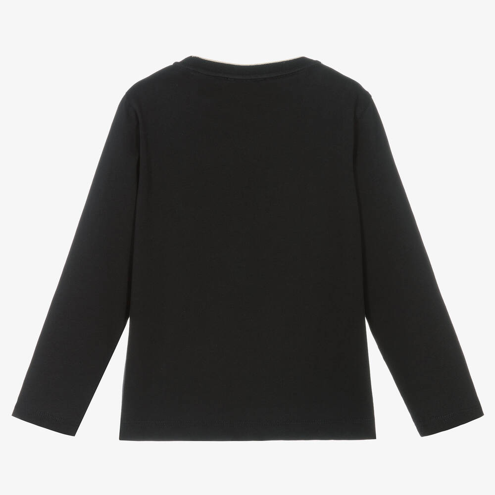 Emporio Armani-توب قطن جيرسي لون كحلي للأولاد | Childrensalon Outlet