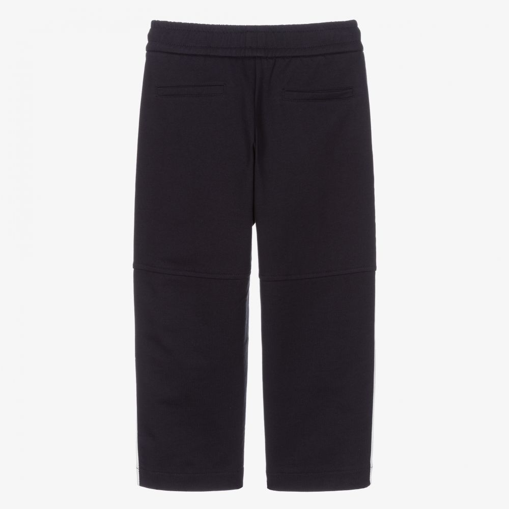 Emporio Armani-Boys Navy Blue Cotton Joggers | Childrensalon Outlet