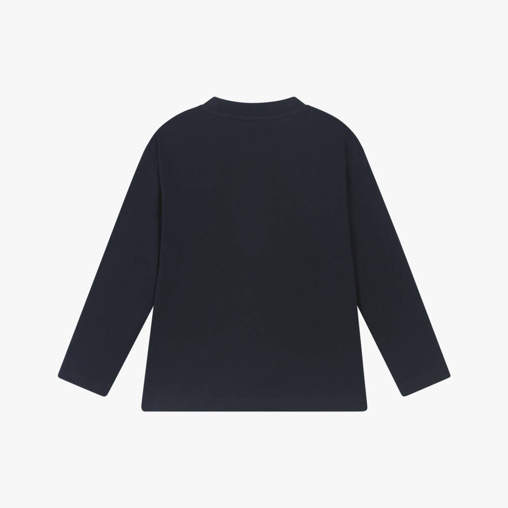 Emporio Armani-Футболка синий хлопковая с маяком для мальчиков | Childrensalon Outlet