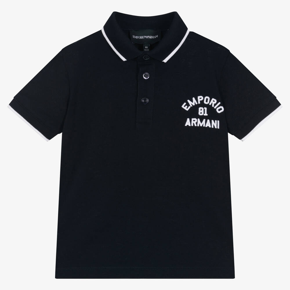 Emporio Armani - Navyblaues Baumwoll-Poloshirt | Childrensalon