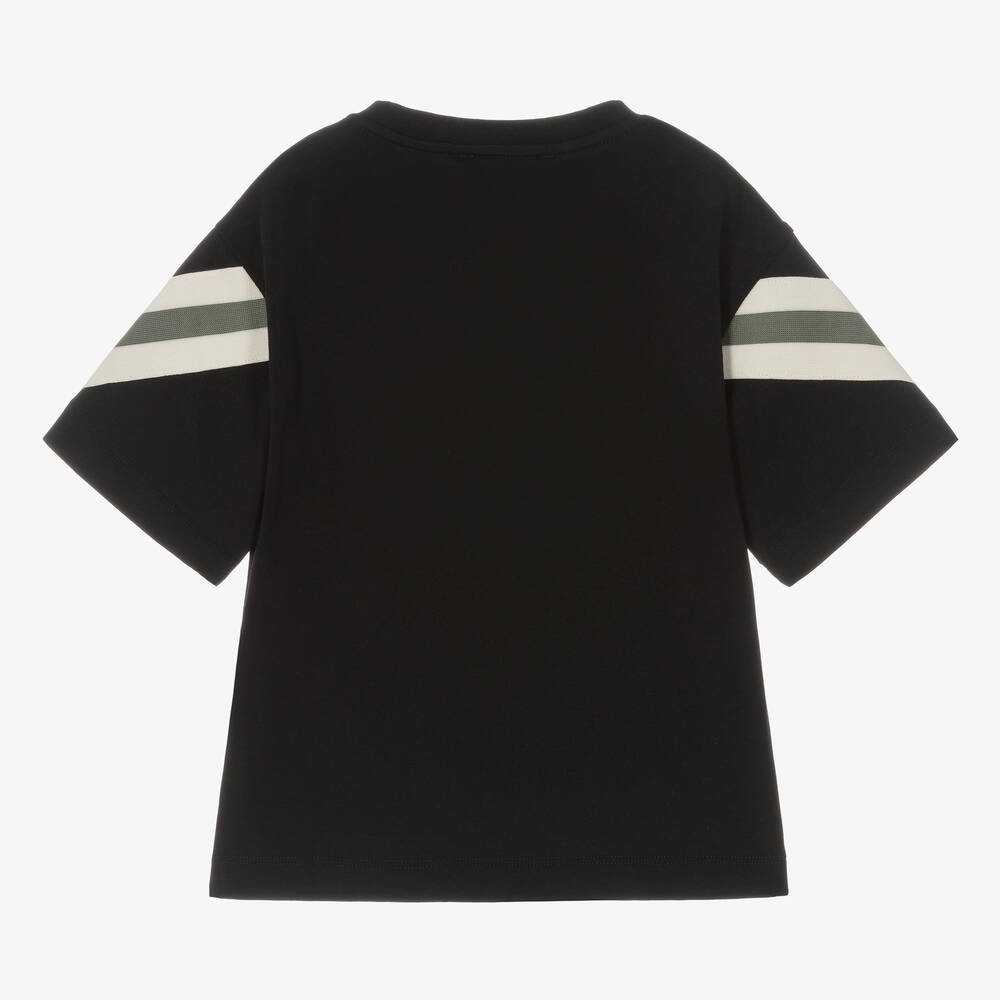 Emporio Armani-Boys Navy Blue Cotton T-Shirt | Childrensalon Outlet