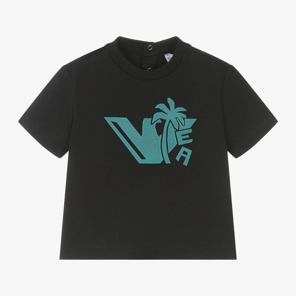 Emporio Armani-Boys Navy Blue Cotton T-Shirt | Childrensalon Outlet