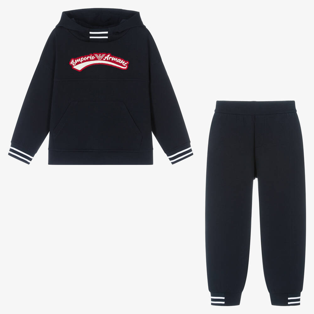 Armani navy tracksuit deals