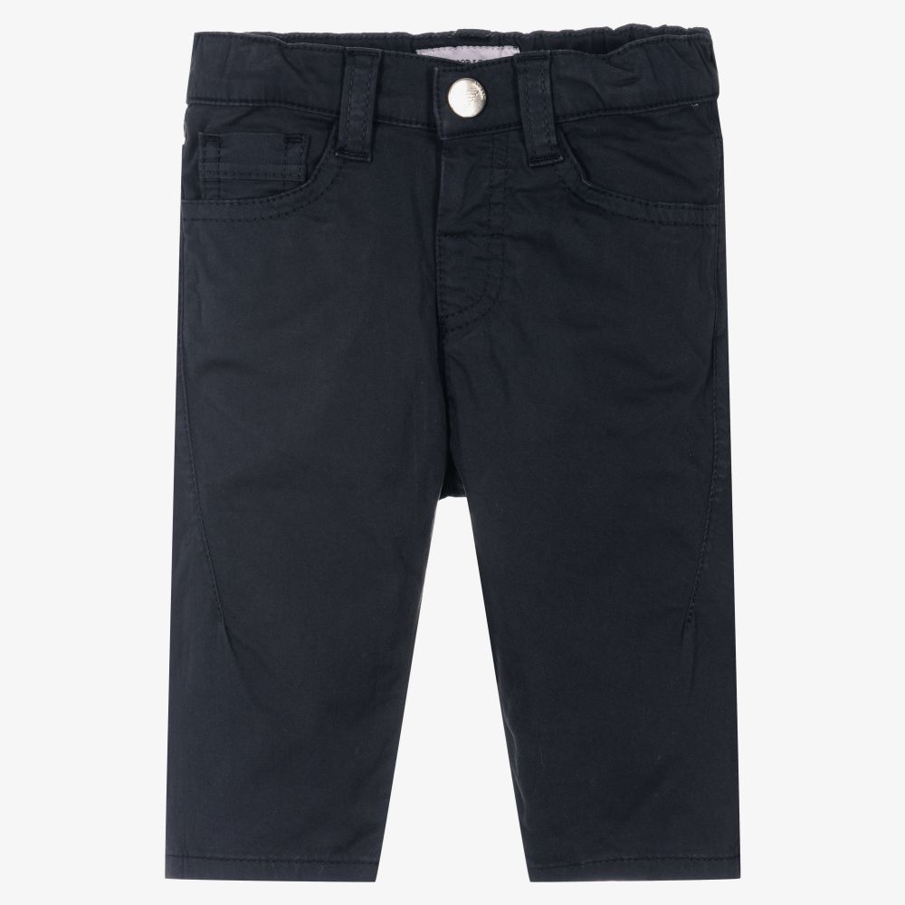 Emporio Armani - Синие хлопковые брюки для мальчиков | Childrensalon