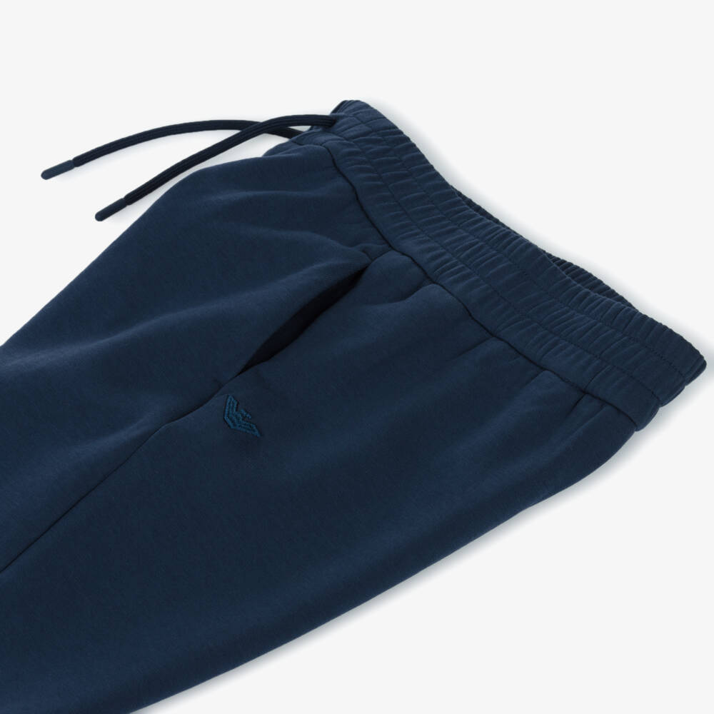 Emporio Armani-Boys Navy Blue Cotton Trousers | Childrensalon Outlet
