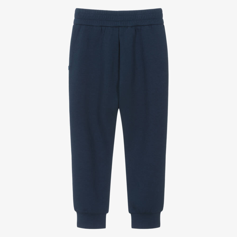 Emporio Armani-Boys Navy Blue Cotton Trousers | Childrensalon Outlet