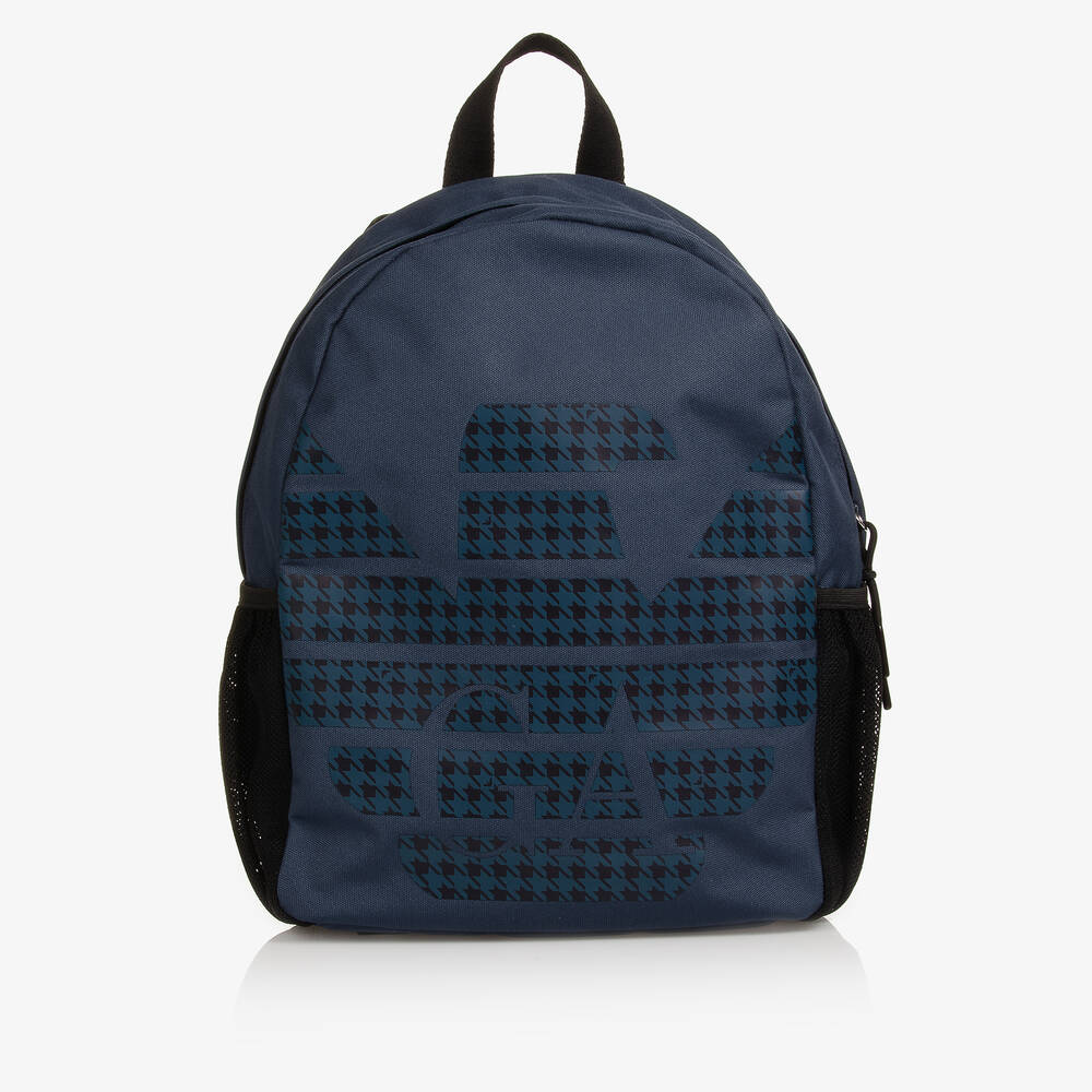 Emporio Armani - Boys Navy Blue Eagle Logo Backpack (36cm) | Childrensalon