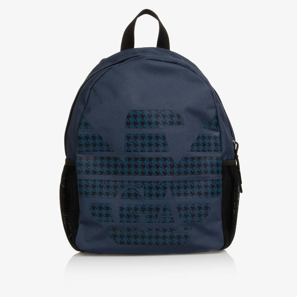 Emporio Armani-Boys Navy Blue Eagle Logo Backpack (36cm) | Childrensalon Outlet