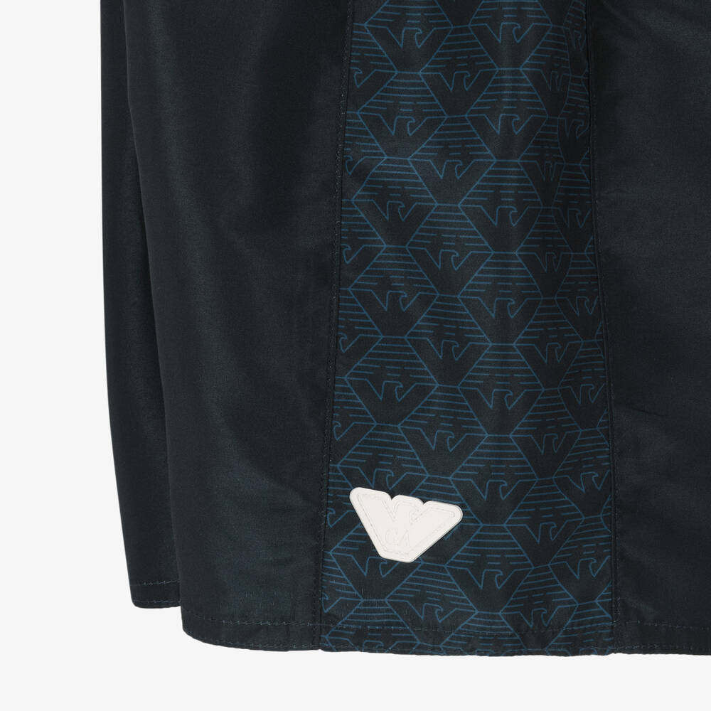 Emporio Armani-Boys Navy Blue Eagle Swim Shorts | Childrensalon Outlet