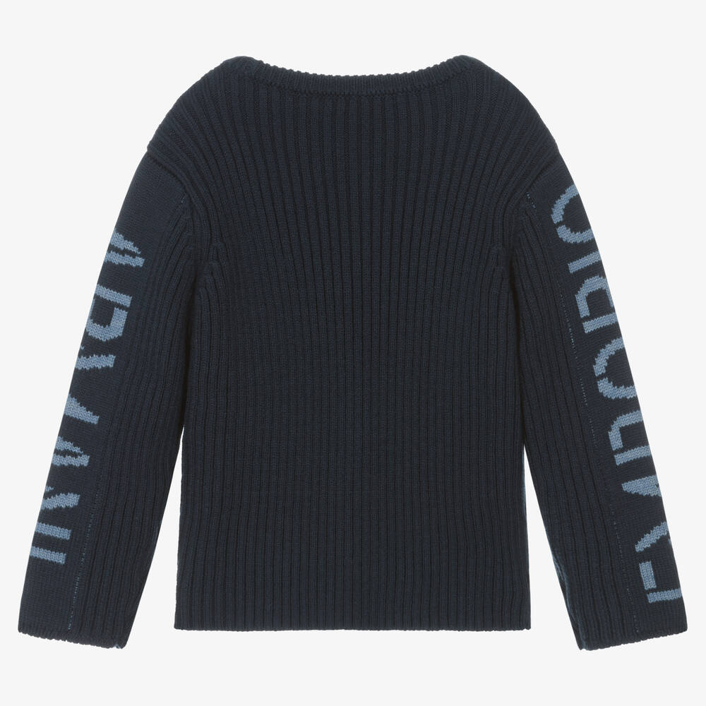 Emporio Armani-Синий шерстяной свитер для мальчиков | Childrensalon Outlet