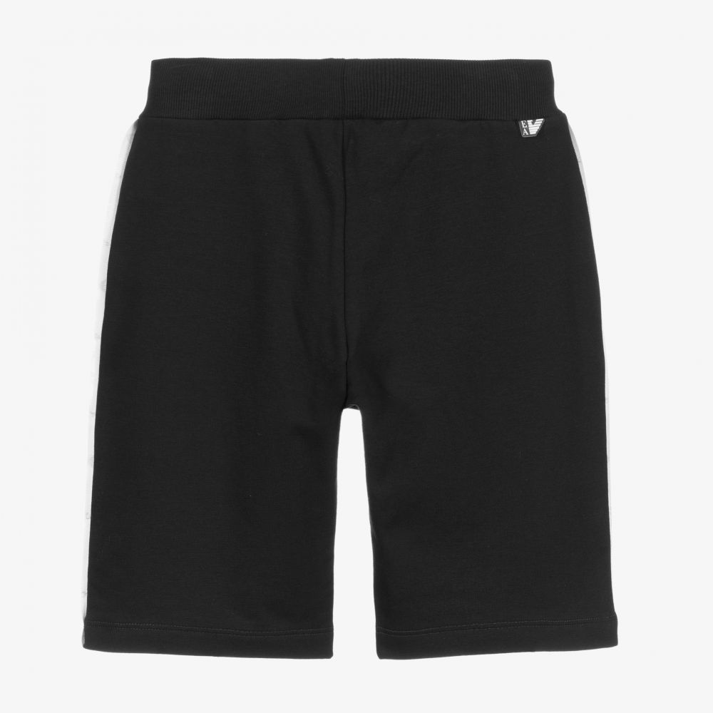 Emporio Armani-شورت قطن جيرسي لون كحلي للأولاد | Childrensalon Outlet