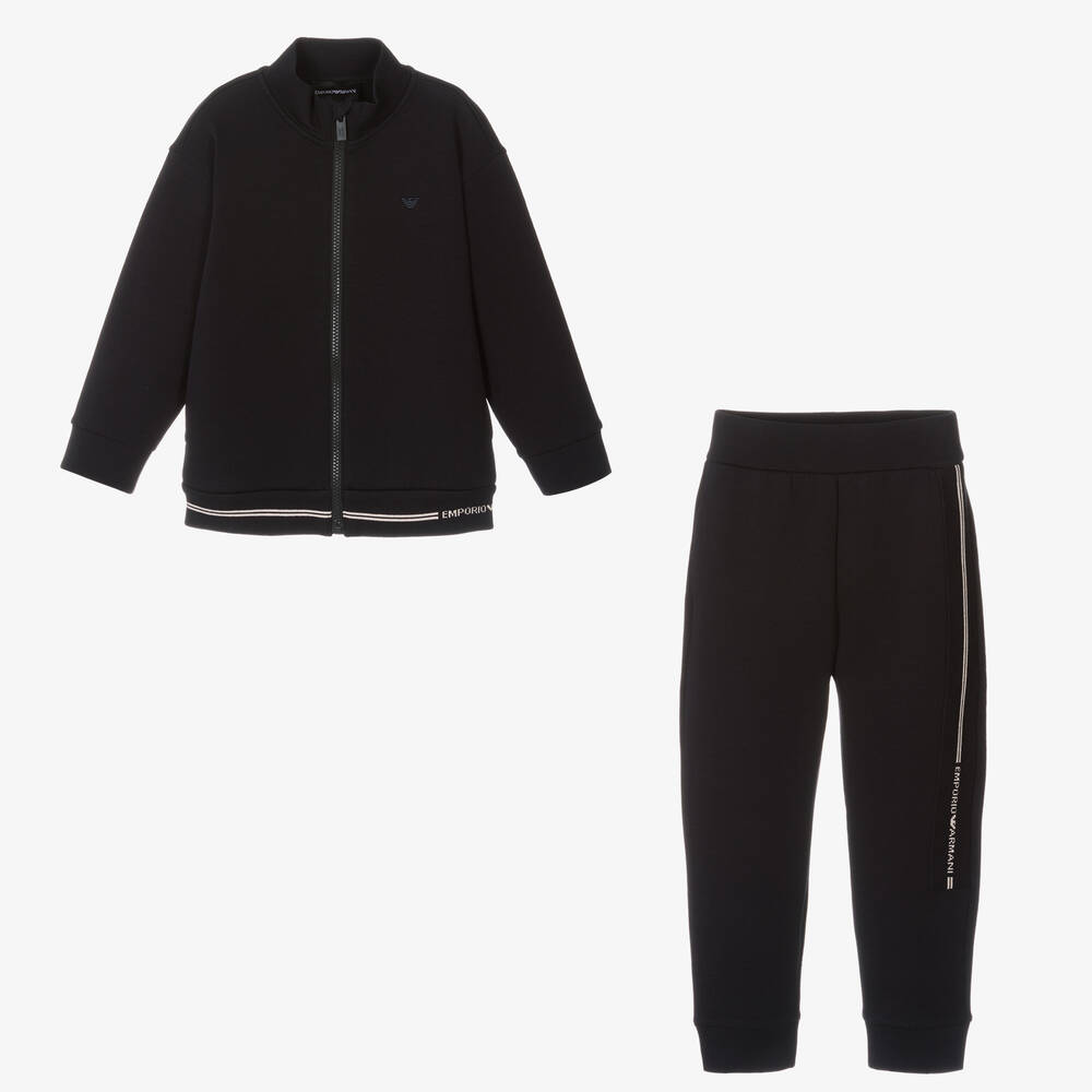 Emporio Armani-Boys Navy Blue Milano Jersey Tracksuit | Childrensalon Outlet