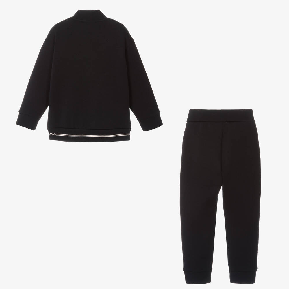 Emporio Armani-Boys Navy Blue Milano Jersey Tracksuit | Childrensalon Outlet