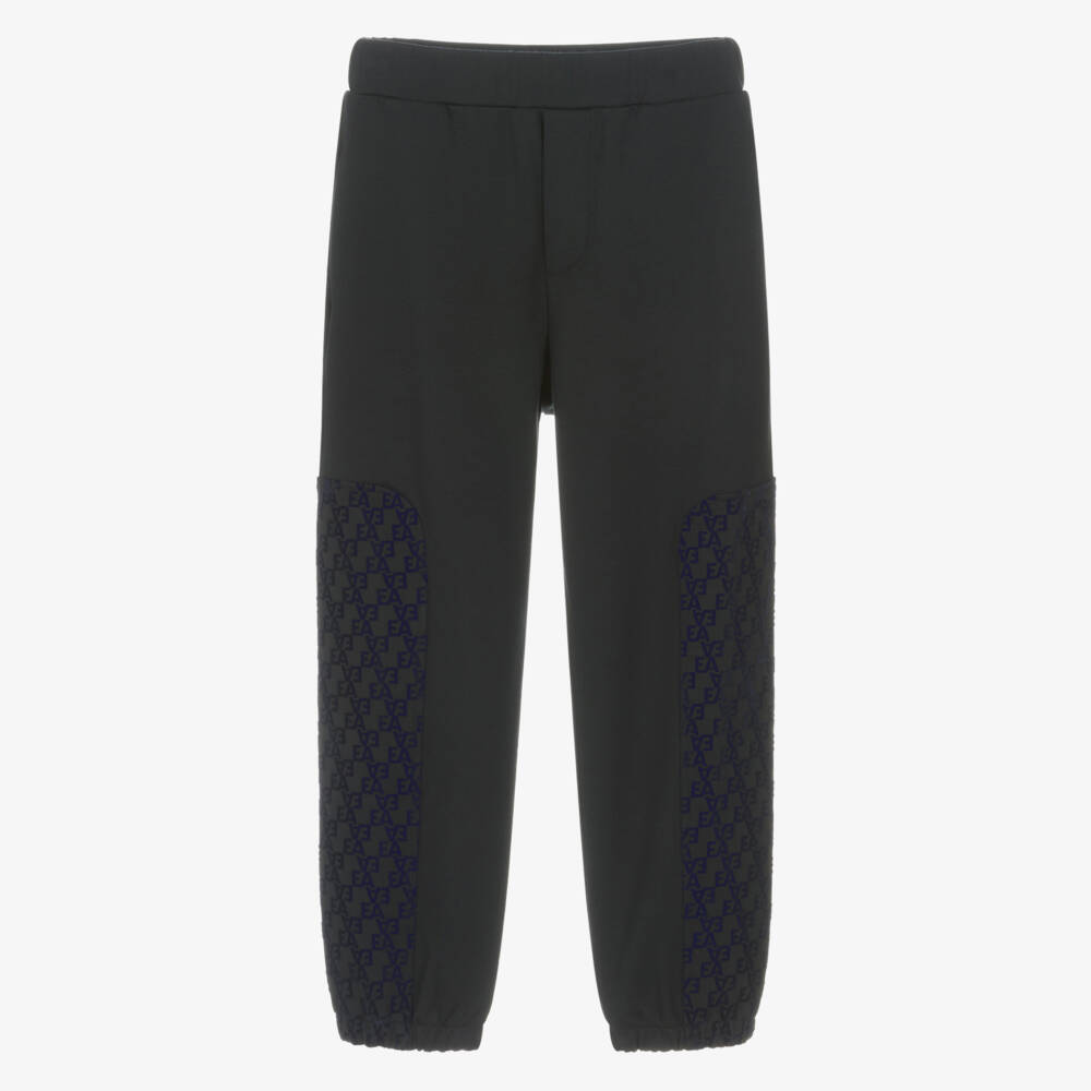 Emporio Armani-بنطلون رياضي أزرق ميلانو بشعار للأولاد | Childrensalon Outlet