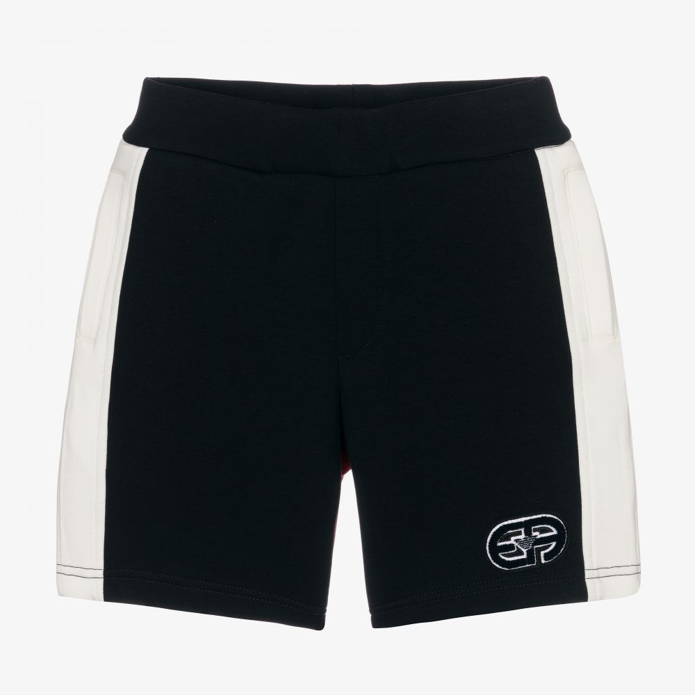 Emporio Armani - Boys Navy Blue & Red Shorts | Childrensalon