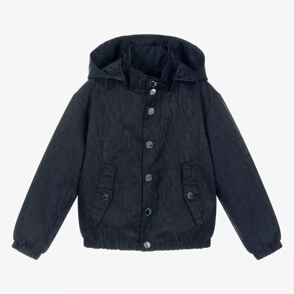 Emporio Armani-Синяя двусторонняя куртка для мальчиков | Childrensalon Outlet