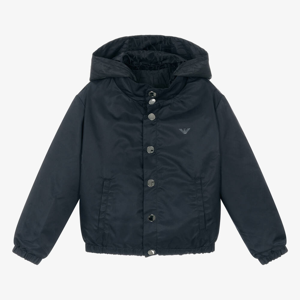 Emporio Armani-Синяя двусторонняя куртка для мальчиков | Childrensalon Outlet