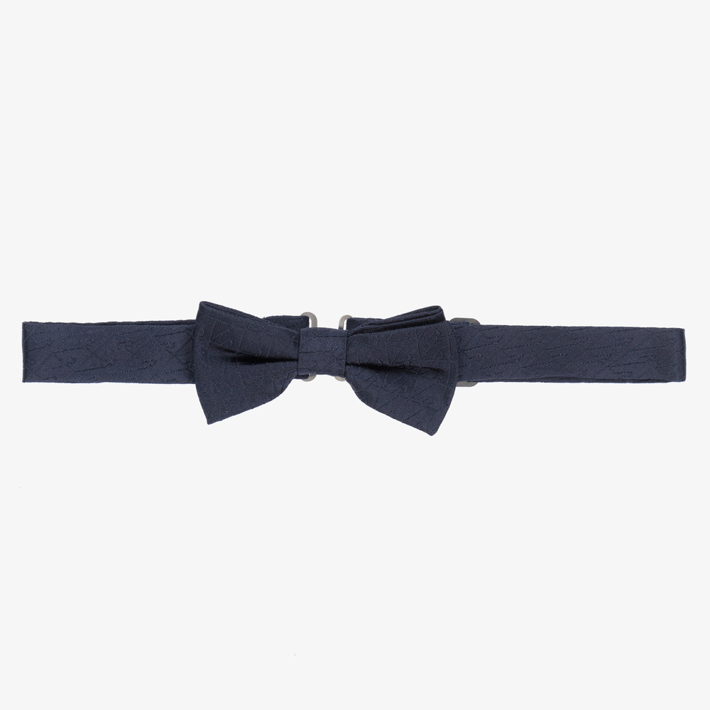 Emporio Armani-Boys Navy Blue Silk Bow Tie | Childrensalon Outlet