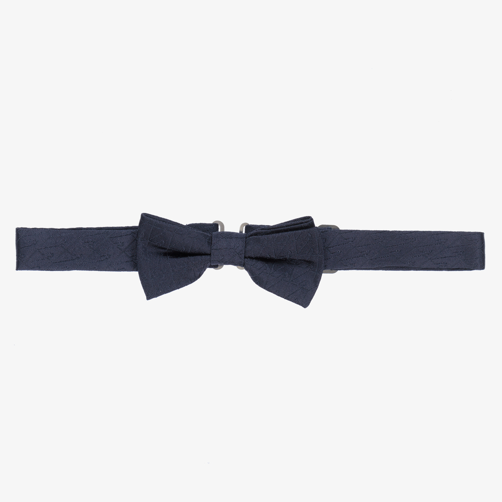 Emporio Armani - Boys Navy Blue Silk Bow Tie | Childrensalon