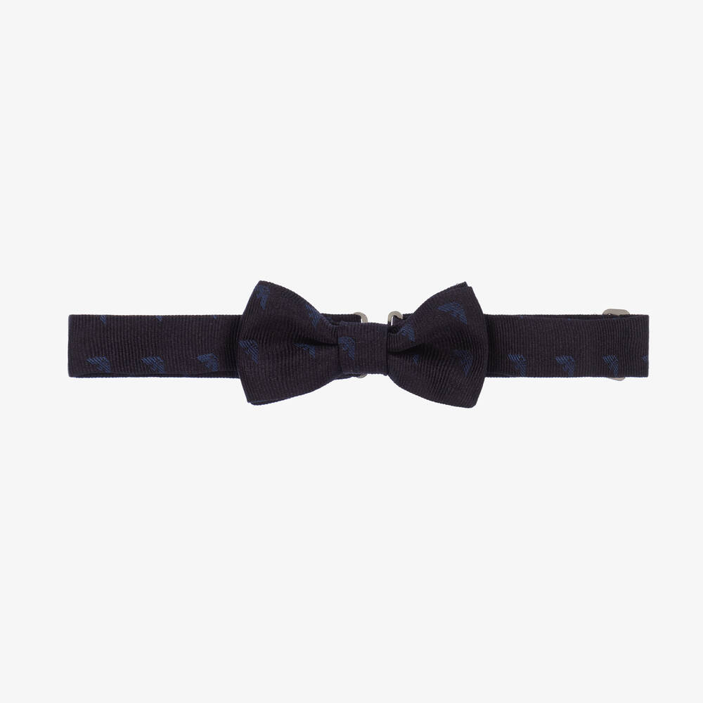 Emporio Armani - Boys Navy Blue Silk Bow Tie | Childrensalon