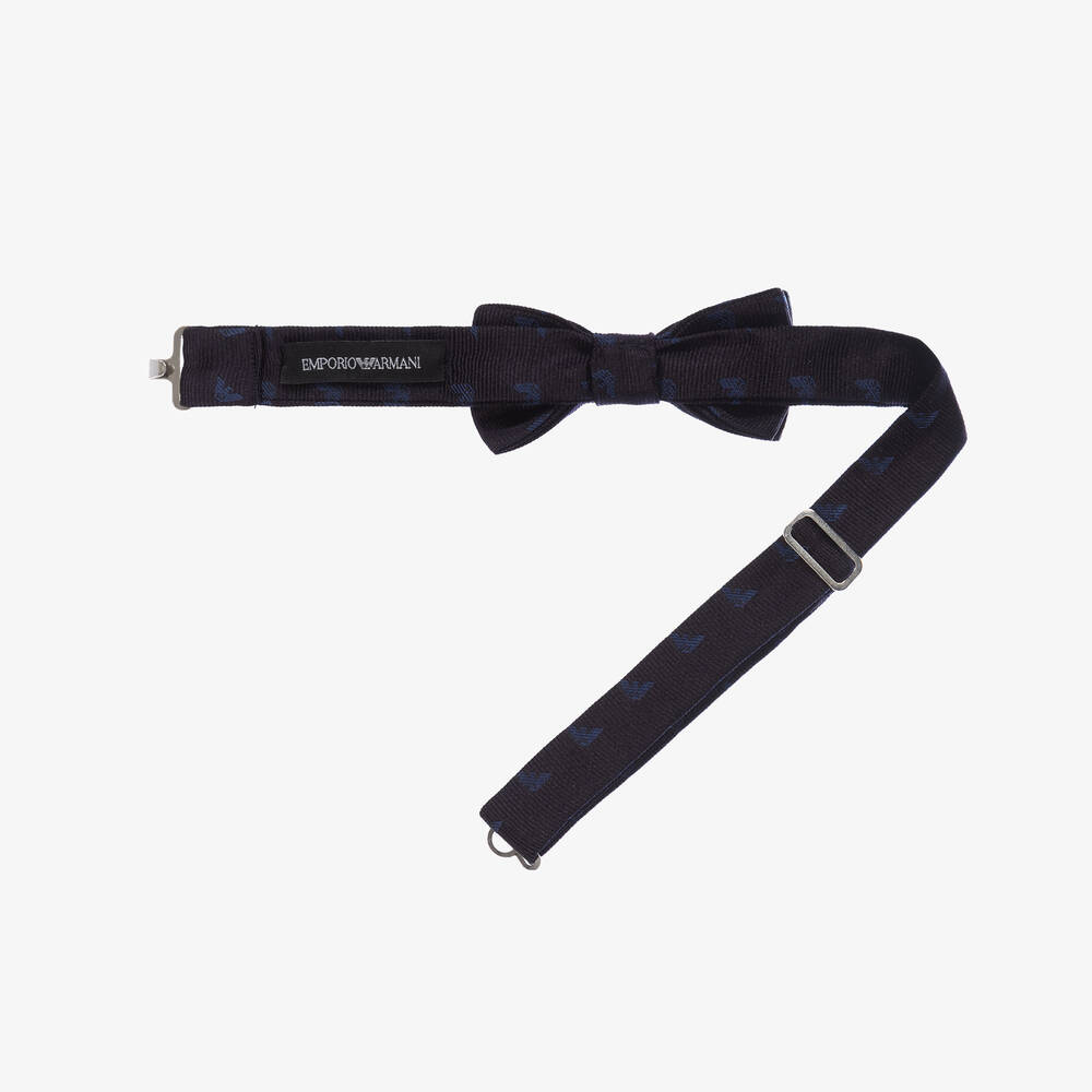 Emporio Armani Boys Navy Blue Silk Bow Tie