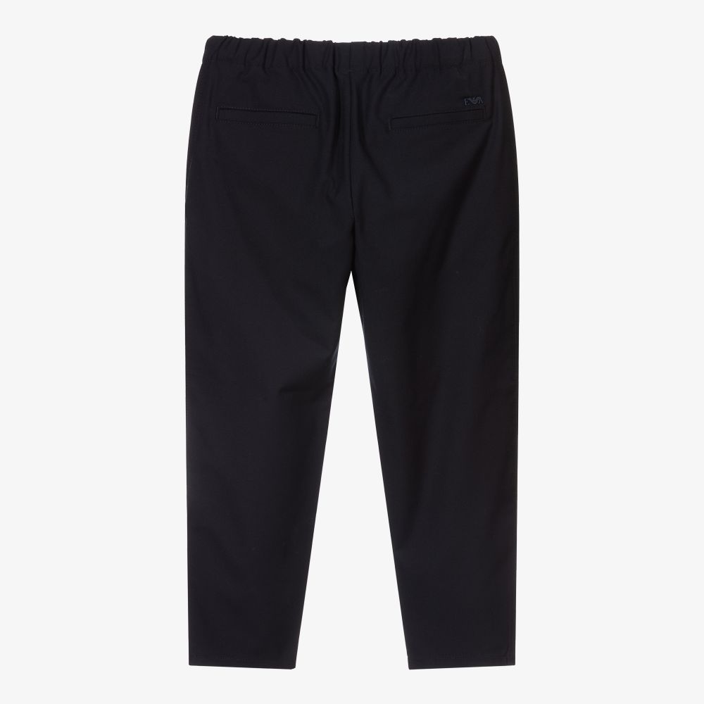 Emporio Armani-Boys Navy Blue Trousers | Childrensalon Outlet