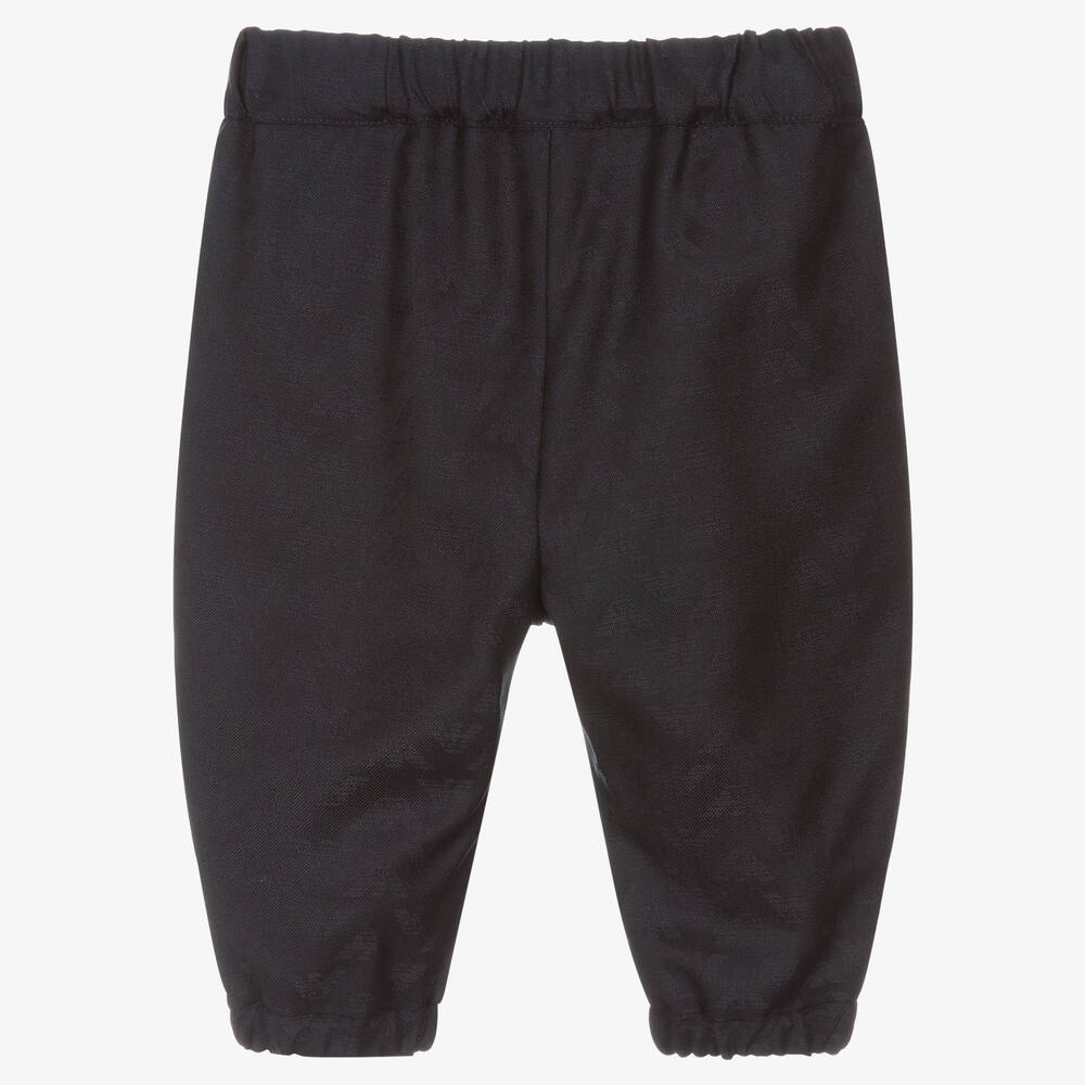 Emporio Armani-Синие шерстяные брюки для мальчиков | Childrensalon Outlet