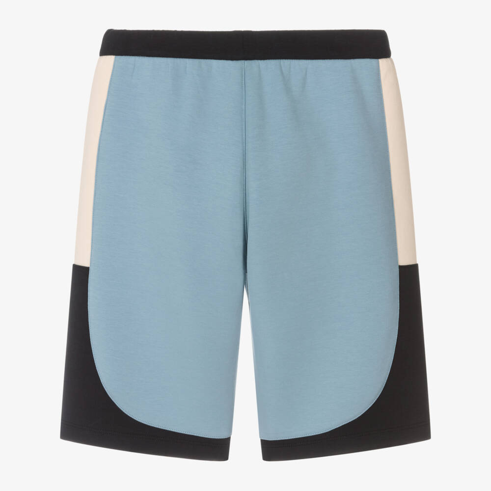 Emporio Armani-Boys Navy Colorblock Knit Shorts | Childrensalon Outlet