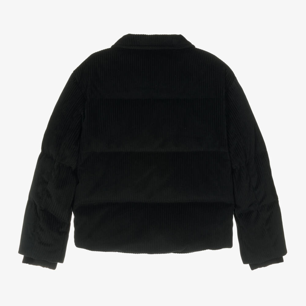 Emporio Armani-Boys Navy Corduroy Puffer Jacket | Childrensalon Outlet