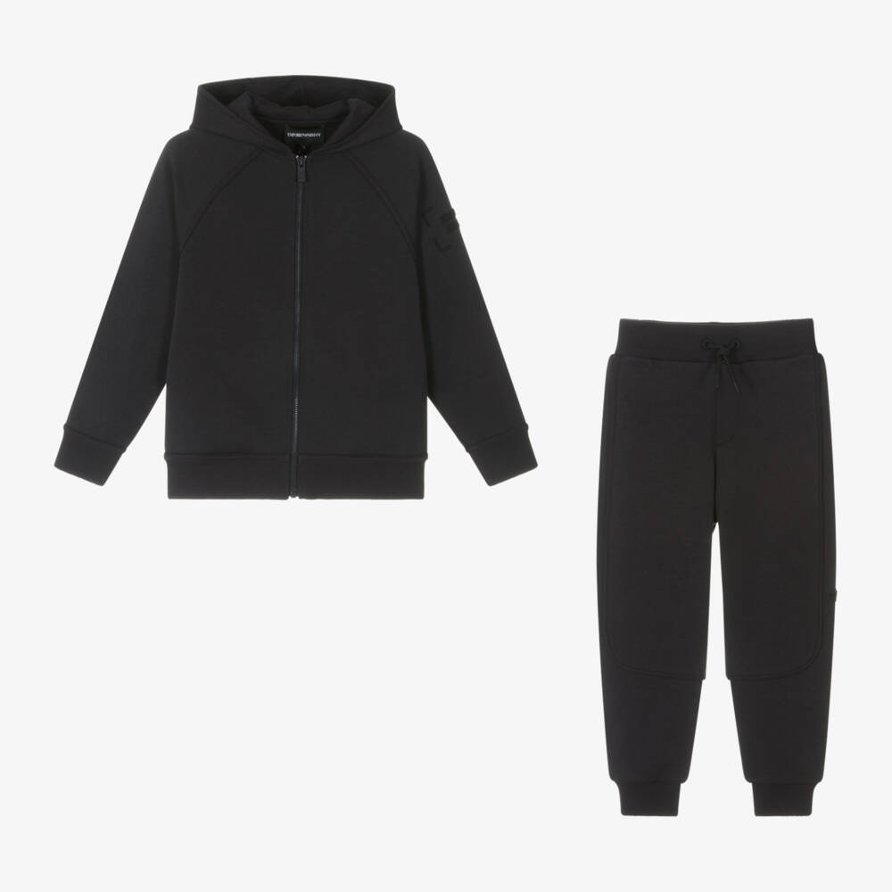 Emporio Armani-Boys Navy Cotton Blend Set | Childrensalon Outlet