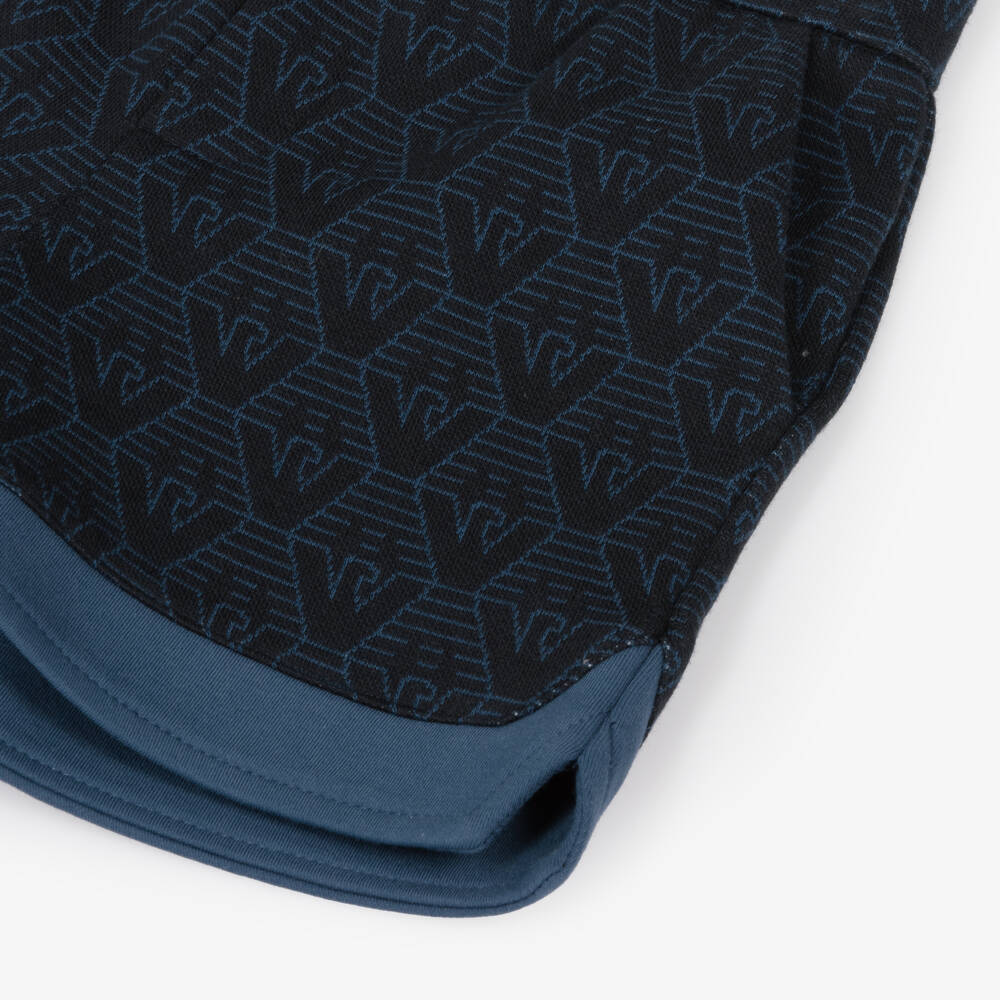 Emporio Armani-Boys Navy Cotton Eagle Emblem Shorts | Childrensalon Outlet