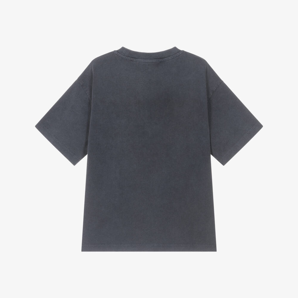 Emporio Armani-تي شيرت قطن أزرق غامق برسومات للأولاد | Childrensalon Outlet