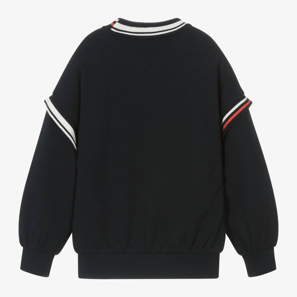 Emporio Armani-Boys Navy Cotton Jumper | Childrensalon Outlet
